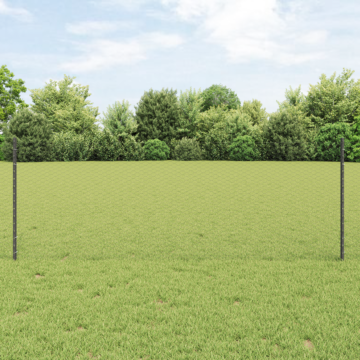Vidaxl Fence Posts 11 Pcs U-channel Grey 80 Cm Steel, Vidaxl Hexagon Fence Grey 0.8x100 M Steel