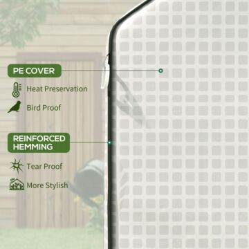 Outsunny Greenhouse Cover Replacement Walk-in Pe Hot House Cover With Roll-up Door And Windows, 140 X 73 X 190cm, White