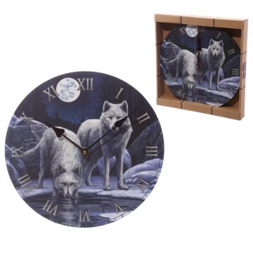 Fantasy Wolf Warriors Of Winter Decorative Wall Clock