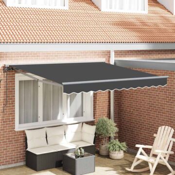 Vidaxl Automatic Retractable Awning Anthracite 300x250 Cm