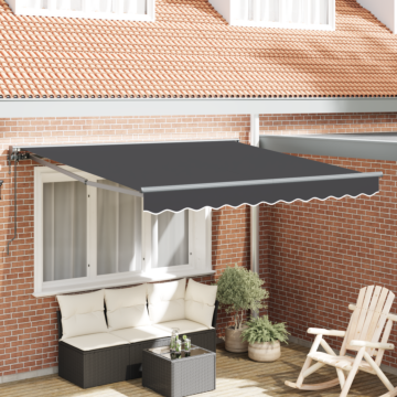 Vidaxl Automatic Retractable Awning Anthracite 300x250 Cm