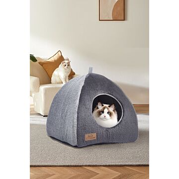 Triangular Dog Cat House With Soft Plush