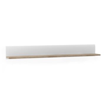 Chelsea Wall Shelf In White With Oak Trim