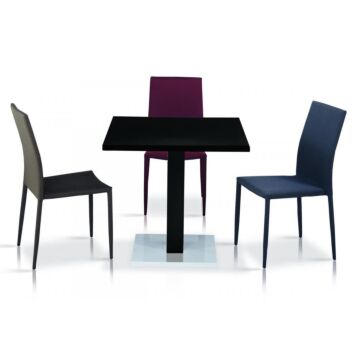 Chatham High Gloss Table Black With Stainless Steel Base