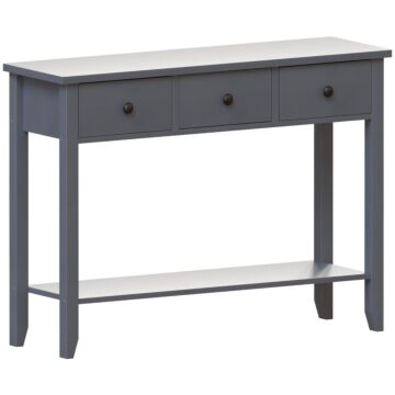 Vida Designs Windsor 3 Drawer Console Table, Grey