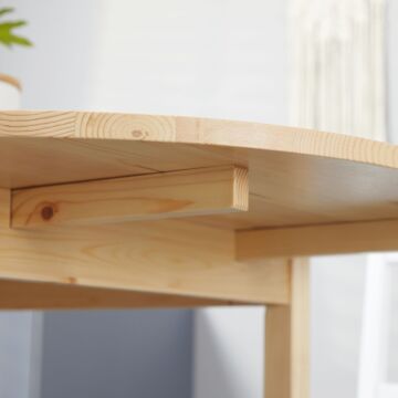 Homcom 4-6 Person Wooden Drop-leaf Table - Natural Finish