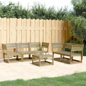 Vidaxl 5 Piece Garden Sofa Set Impregnated Wood Pine