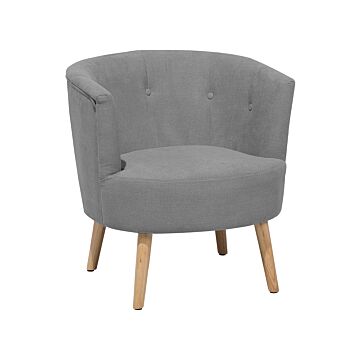 Armchair Grey Upholstered Tub Chair Retro Style Beliani