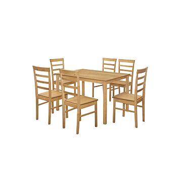 Cottesmore Rectangle Dining Set With 6 Upton Chairs Brown