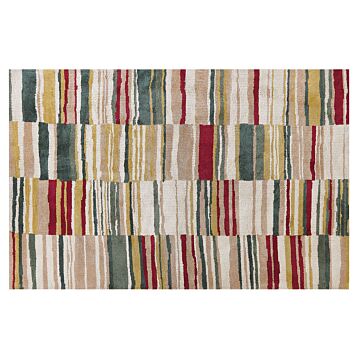 Area Rug Multicolour 140 X 200 Cm Flat Weave Beliani