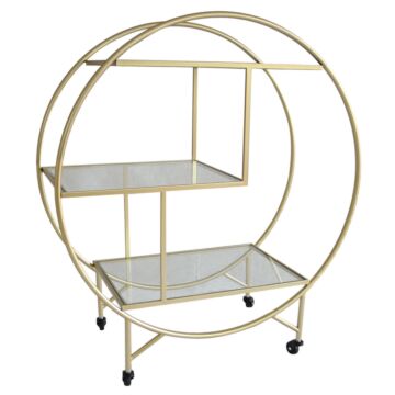 Gold Drinks Trolley Bar Cart - Large