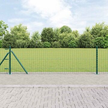 Vidaxl Fence Posts Set Of 52 Green Steel 3.2 X 3.2 X 50 Cm Tough
