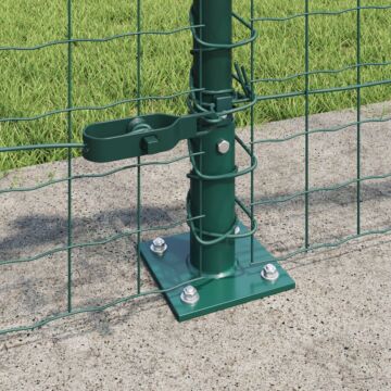 Vidaxl Fence Posts Set Of 52 Green Steel 3.2 X 3.2 X 50 Cm Tough