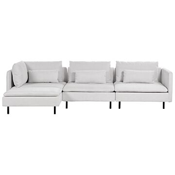 Modular Right Corner Sofa Grey Fabric 3 Seater Sectional Sofa Modern Design Living Room Beliani