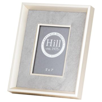 Antiqued Pewter Deep Framed Grey Velvet 5x7 Photo Frame