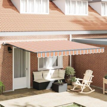 Vidaxl Manual Retractable Awning Multicolour Stripe 400x300 Cm