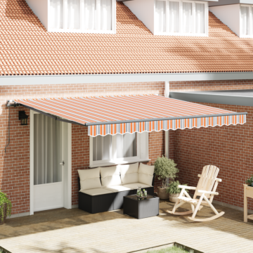 Vidaxl Manual Retractable Awning Multicolour Stripe 400x300 Cm
