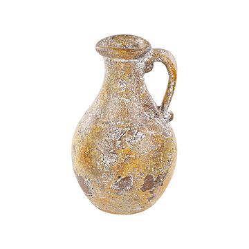 Decorative Vase Multicolour Terracotta 28 Cm Handmade Painted Retro Vintage-inspired Design Beliani