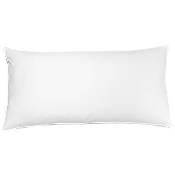 Bed Pillow White Cotton Duck Down And Feathers 40 X 80 Cm Medium Soft Beliani