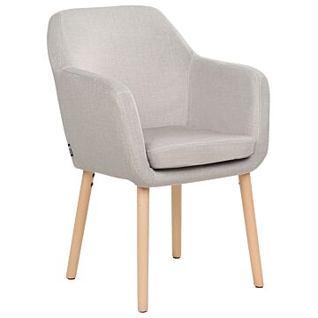 Dining Chair Taupe Velvet Upholstery Wooden Legs With Armrests Classic Style Living Space Furniture Beliani