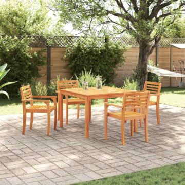 Vidaxl 5-piece Garden Dining Set Made From Solid Acacia Wood