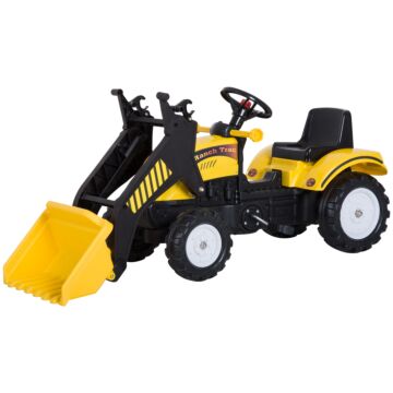 Homcom Pedal Go Kart Ride On Excavator W/ Front Loader Digger Four Wheels Child Toy