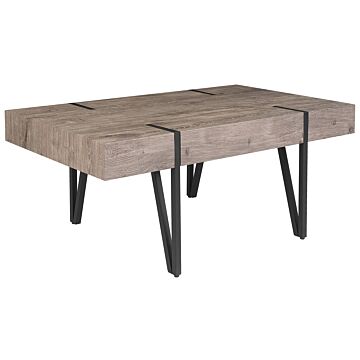 Coffee Table Dark Wood Metal Legs 100 X 60 Cm Modern Beliani