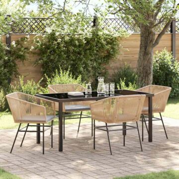 Vidaxl Set Of 3 Brown Pe Rattan Standard Uv-resistant Materials