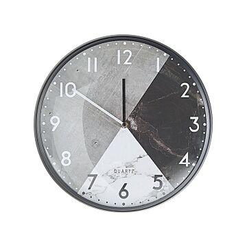 Wall Clock Multicolour Iron Open Face Country Retro Design Round 33 Cm Beliani