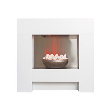 Adam Cubist Electric Fireplace Suite In White, 36 Inch