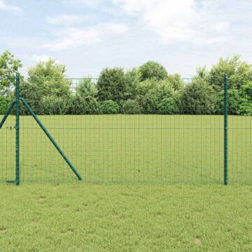 Vidaxl Fence Posts 52 Pcs Green Ø32 Mm 190 Cm Galvanised Steel
