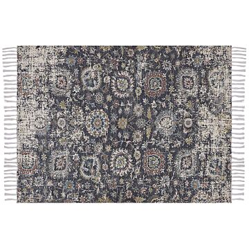 Area Rug Multicolour Polyester And Cotton 150 X 230 Cm Oriental Distressed With Tassels Living Room Bedroom Beliani