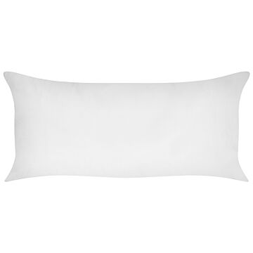 Bed Pillow White Lyocell Japara Cotton Rectangular 40 X 80 Cm Polyester Filling Low Profile Sleeping Cushion Bedroom Beliani
