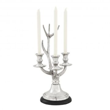 38cm Nickel Plated Stag Candle Holder