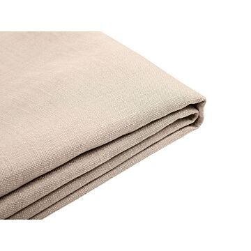 Bed Frame Cover Beige Fabric For Bed 160 X 200 Cm Removable Washable Beliani