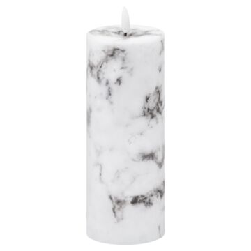Luxe Collection Natural Glow 3"x8" Marble Effect Led Candle