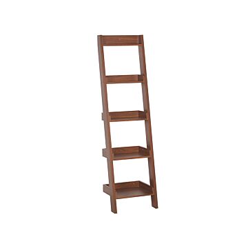 4-tier Ladder Bookcase Dark Wood Book Shelf Display Beliani