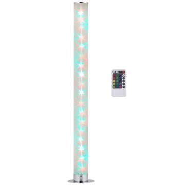 Homcom Rgb Floor Lamps, Dimmable Corner Lamp With Remote Control & 16 Colours Effects, Led Modern Mood Lighting For Living Room Bedroom Gaming Room