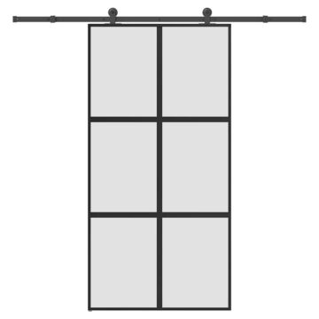 Vidaxl Sliding Door With Hardware Set 102,5x205 Cm Tempered Glass&aluminium