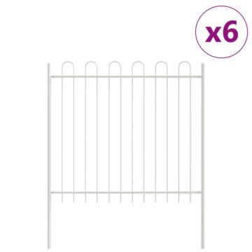 Vidaxl Garden Fence With Hoop Top White 10.2x1.5 M Steel