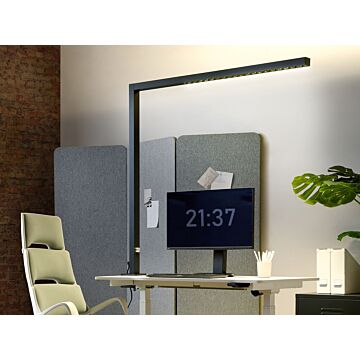 Desk Led Lamp Black Metal 120 Cm Aluminium With Clamp Dimming Light