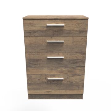 Contrast 4 Drawer Deep Chest In Vintage Oak