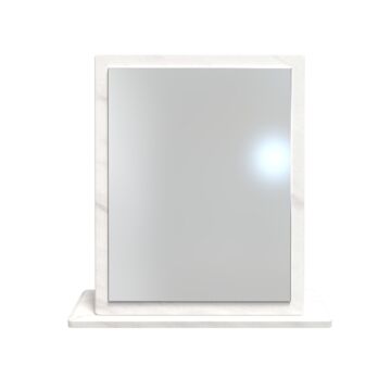 Devon Small Desktop Mirror In Marble White