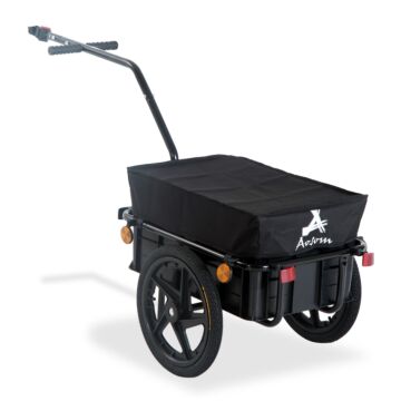 Homcom Bicycle Trailer Cargo Jogger Luggage Storage Stroller With Towing Bar - Black