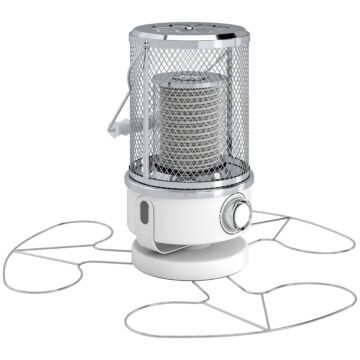 Outsunny 2000w Electric Patio Heater With 10-20㎡ Coverage, Separation Coil, Freestanding Outdoor Infrared Heater With Tip-over Protection, Overheat Protection, Handle For Indoor And Outdoor Use, White