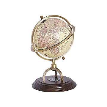 Decorative Vintage Globe Beige 16 Cm Traditional Beliani