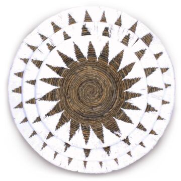 Set Of Three Seagrass Bowls Wall Art - Cream