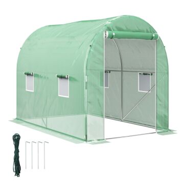 Outsunny 300 X 195cm Walk-in Tunnel Greenhouse - Green | Aosom Uk