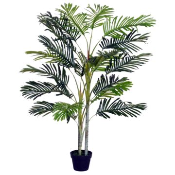 Outsunny 150cm(5ft) Artificial Palm Tree Decorative Indoor Faux Green Plant W/leaves Home Décor Tropical Potted Home Office