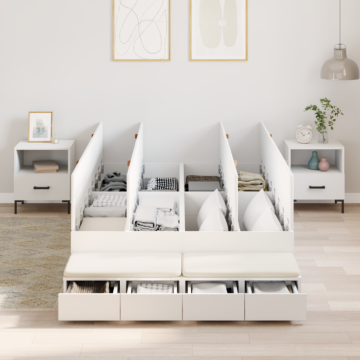 Vidaxl Storage Bed Frame White 120x200 Cm